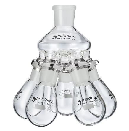 Heidolph teljes párhuzamos bepárló-szett 5 darab 100 ml-es bepárló lombikkal NS 29/32