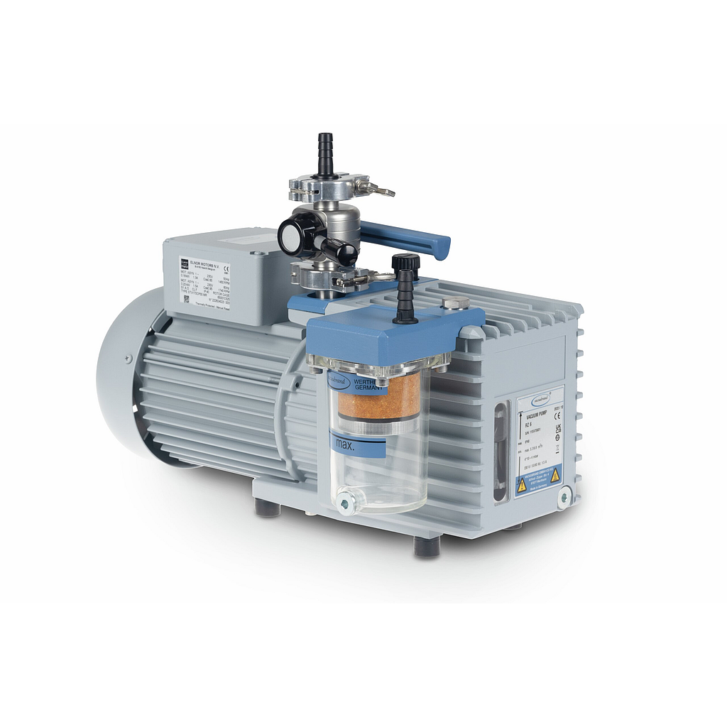 Vacuubrand RZ 6 olajrotációs vákuumszivattyú csomag olajköd szűrővel és VS 16 pillangószeleppel