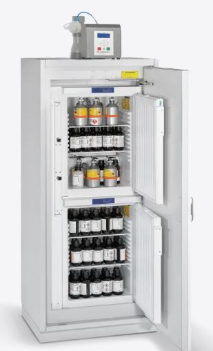 DÜPERTHAL Type 90 COOL dual XL safety cabinet with integrated refrigerator, without fan